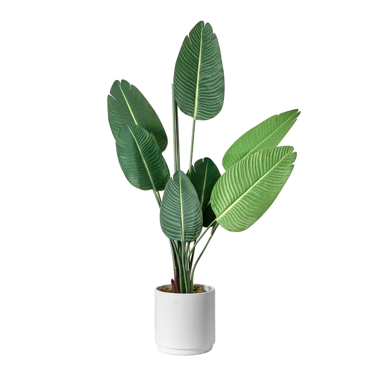 Artificial Banana Palm Tree in White Ceramic Pot with Pedestal - 60" - Botanica Home&trade;
