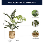 Artificial Palm Tree in Water Hyacinth Woven Basket - 48" - Botanica Home&trade;