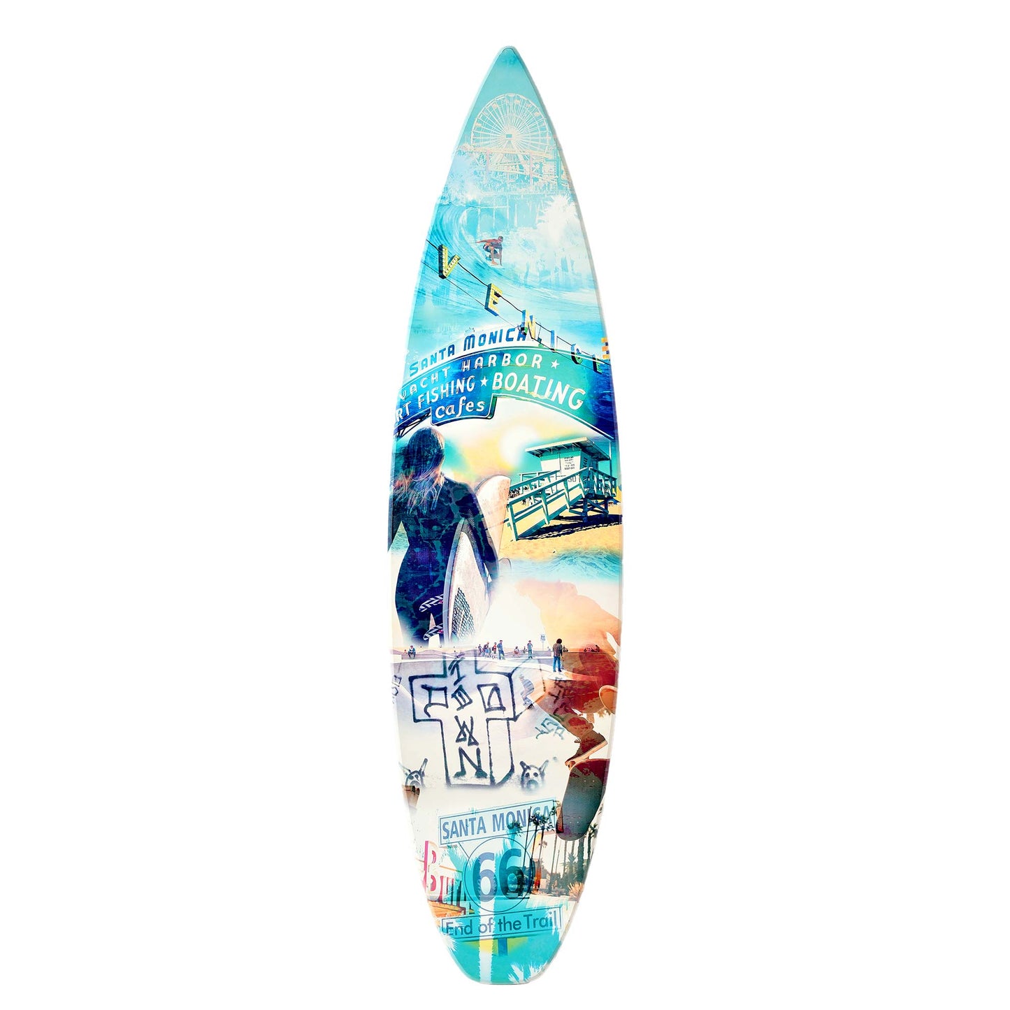 Dogtown Collage Surfboard Plaque Wall Sign