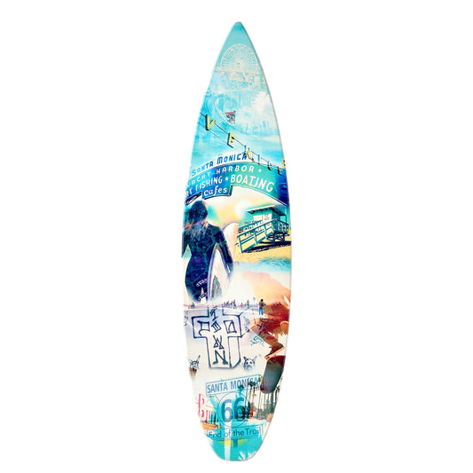 Dogtown Collage Surfboard Plaque Wall Sign 60" x 15"