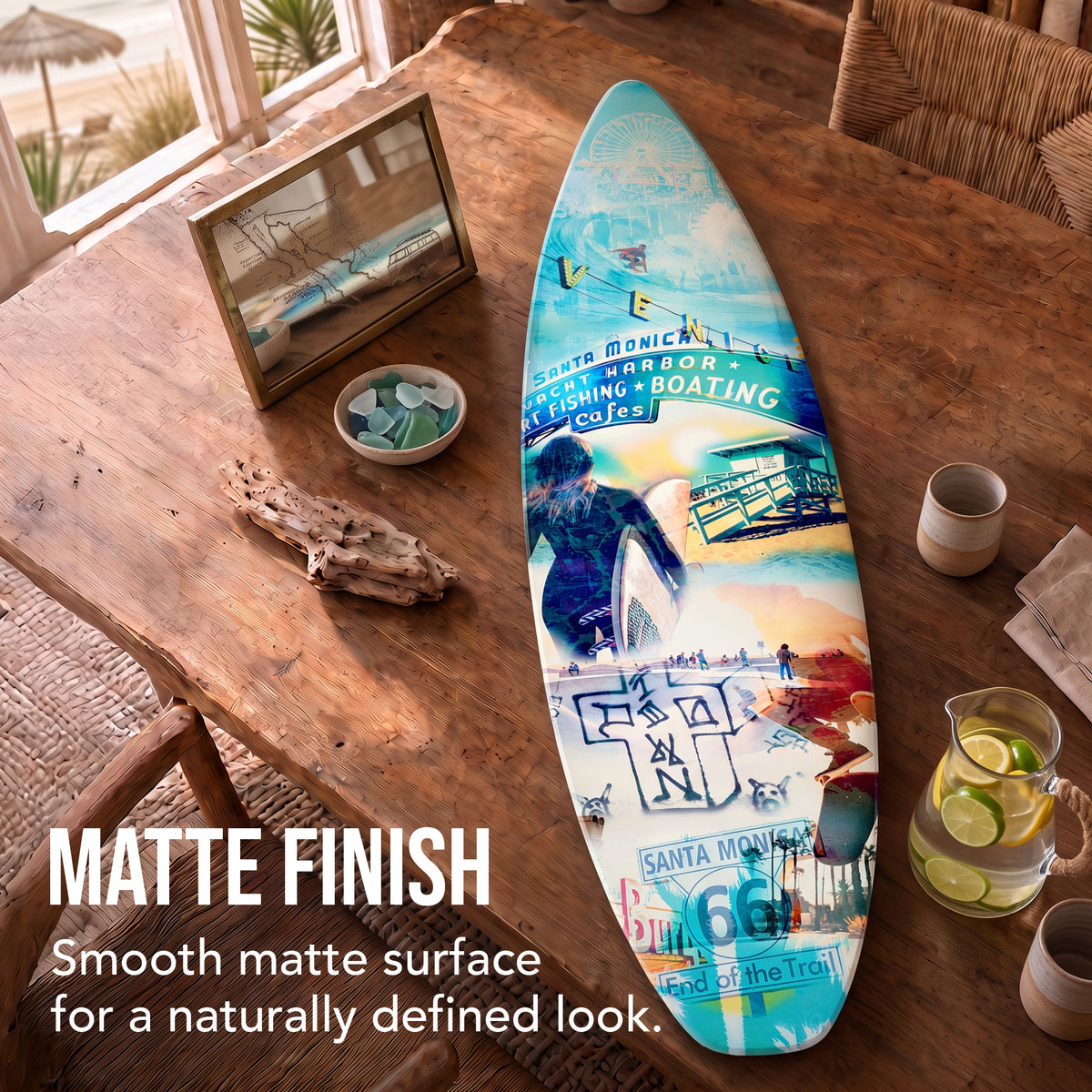 Dogtown Collage Surfboard Plaque Wall Sign