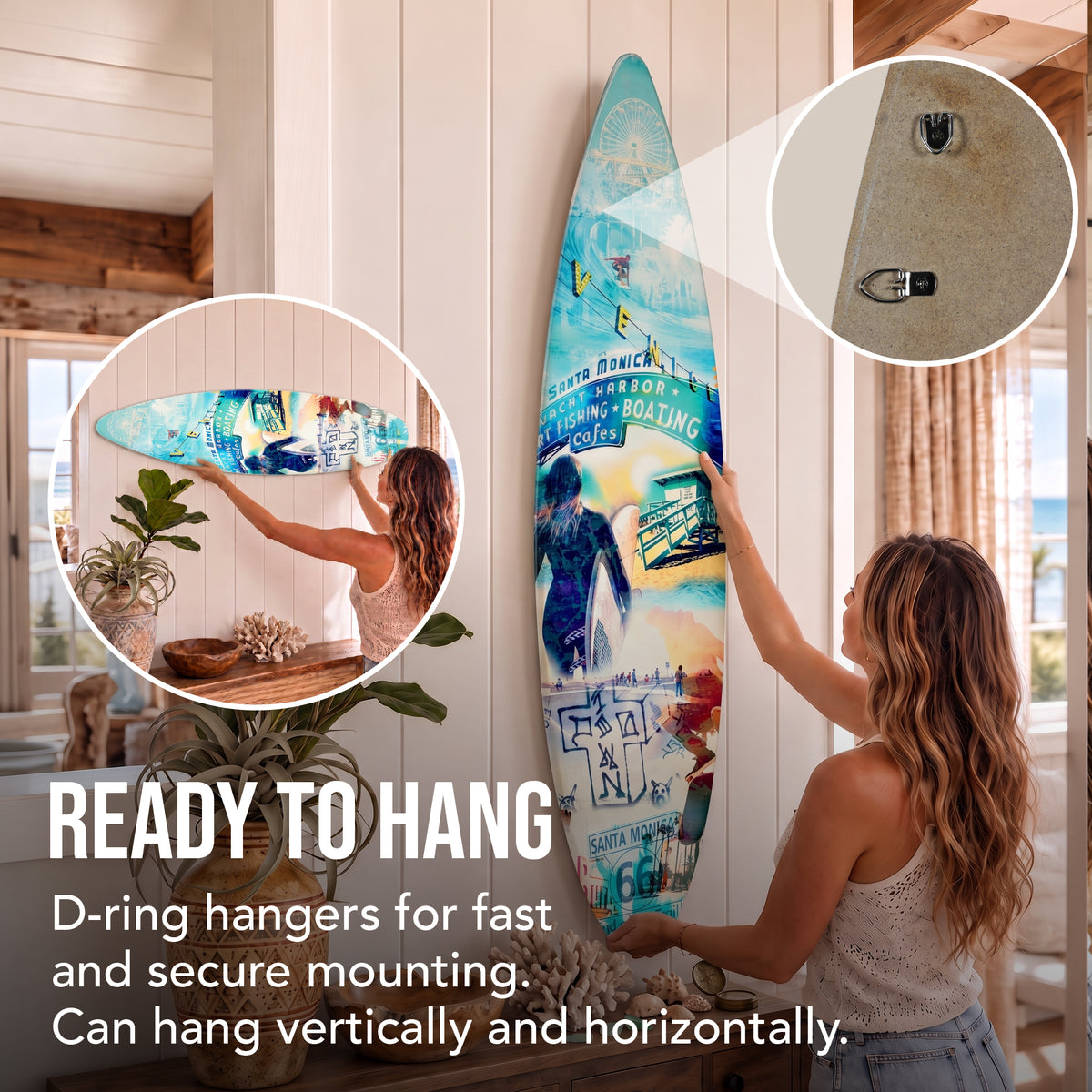 Dogtown Collage Surfboard Plaque Wall Sign