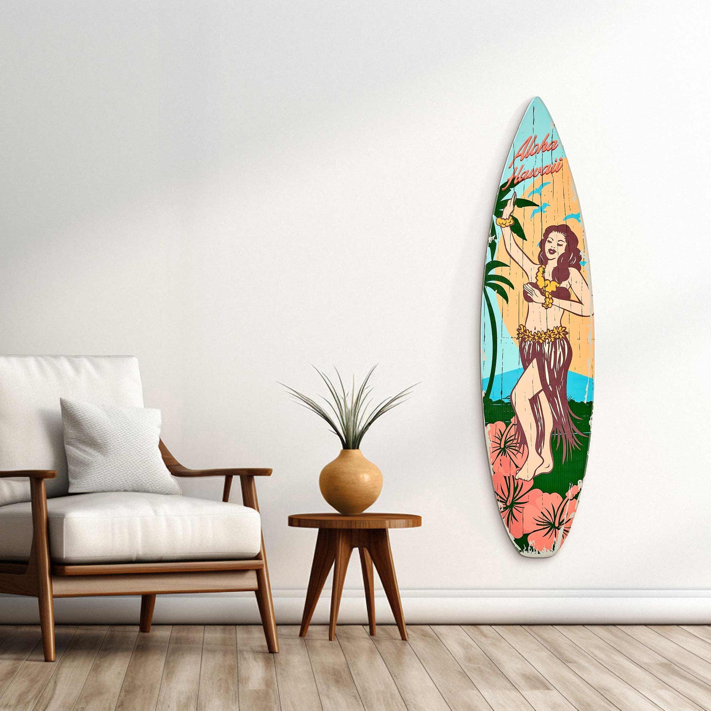 Aloha Hawaii Surfboard Plague Wall Sign 60" x 15"