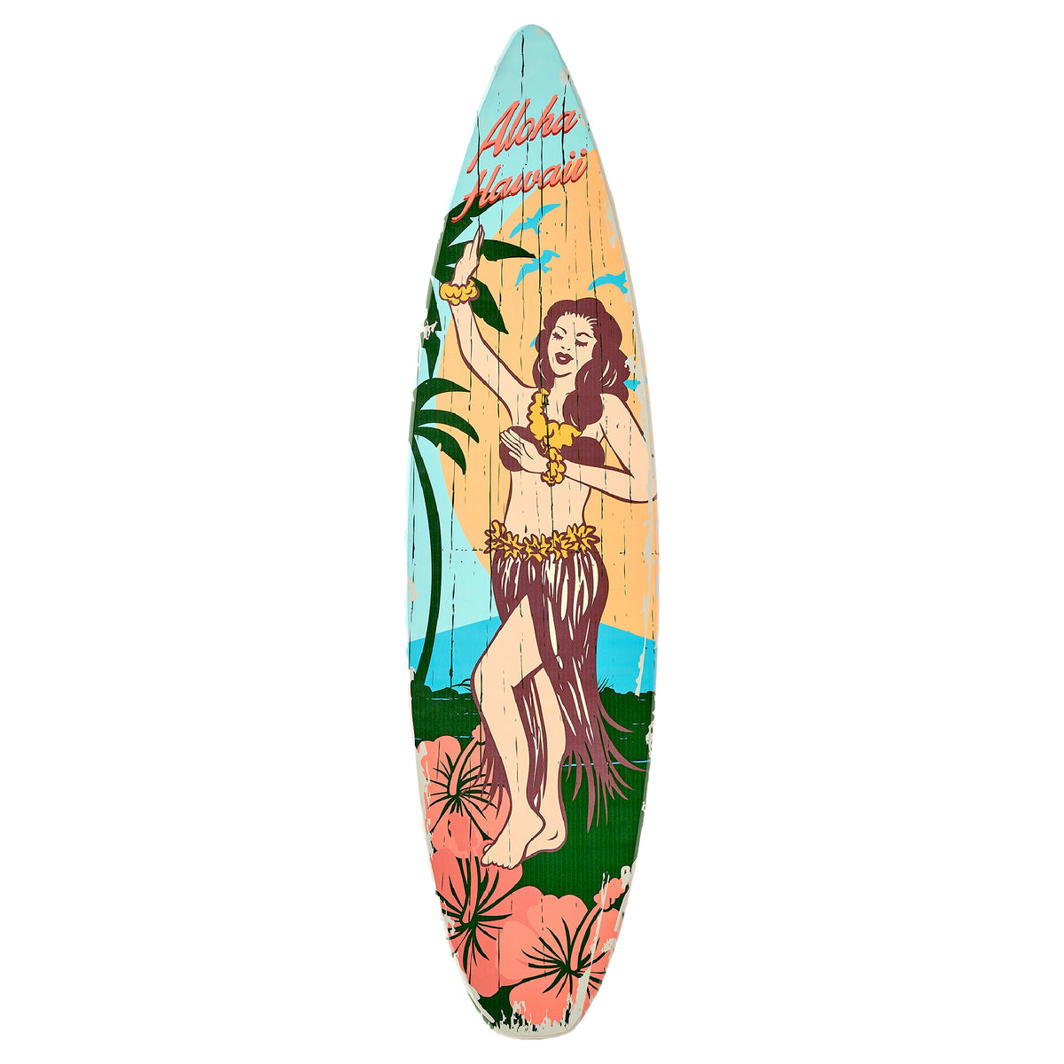 Aloha Hawaii Surfboard Plaque Wall Sign