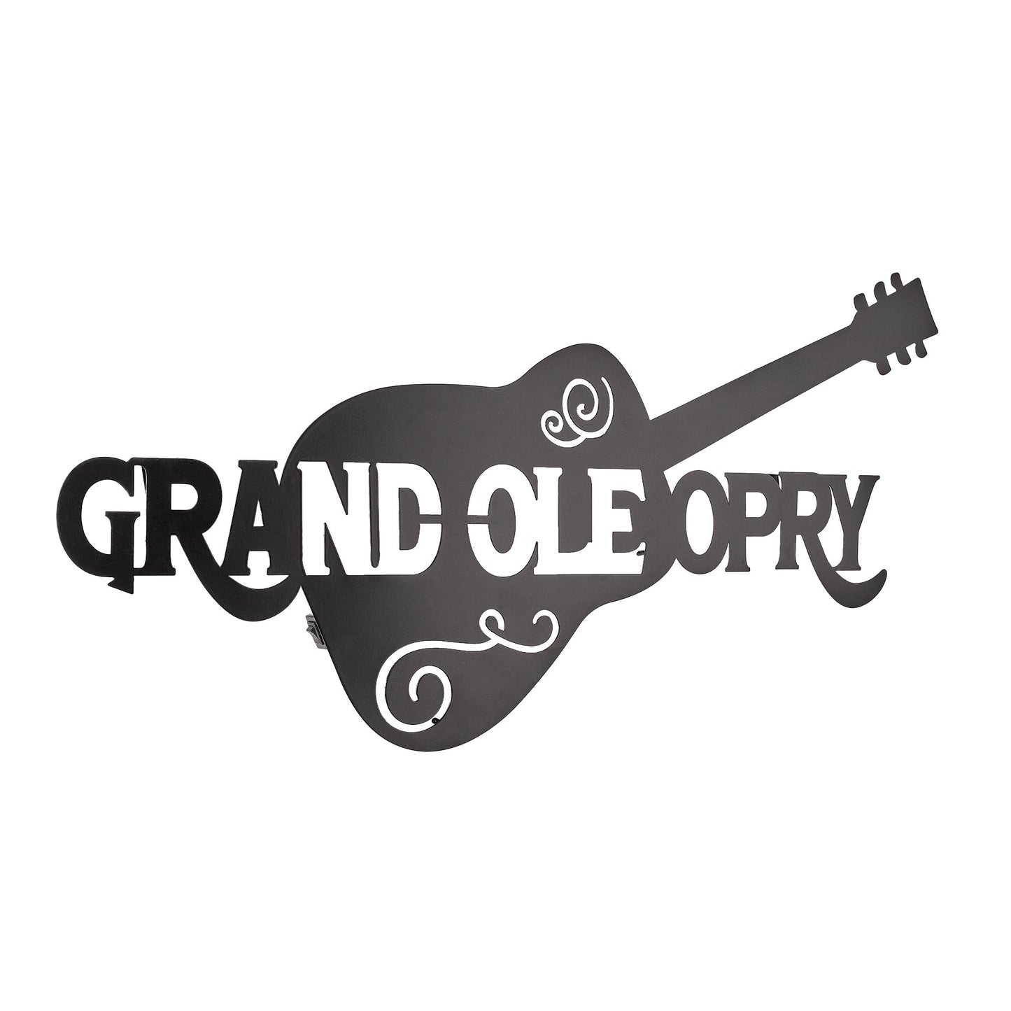 Grand Ole Opry laser cut guitar metal sign featuring back lit LED