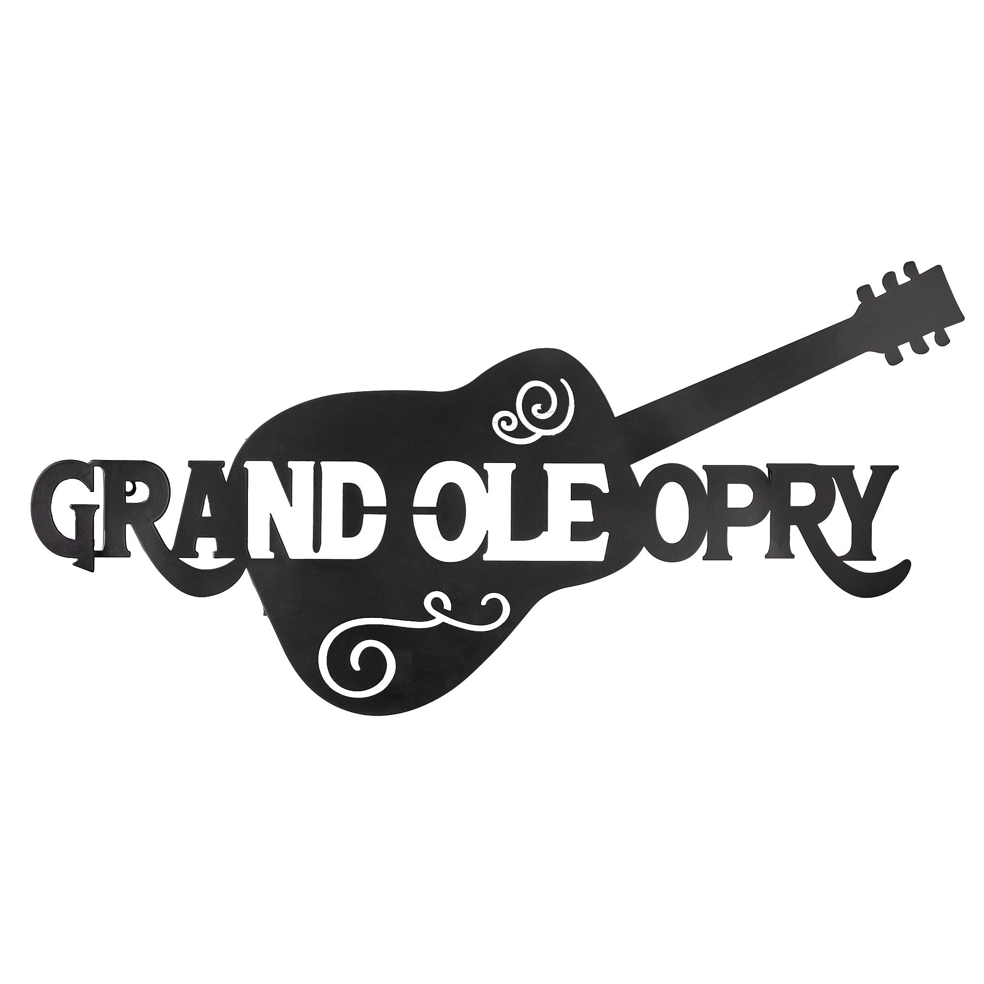 Grand Ole Opry laser cut guitar metal sign featuring back lit LED