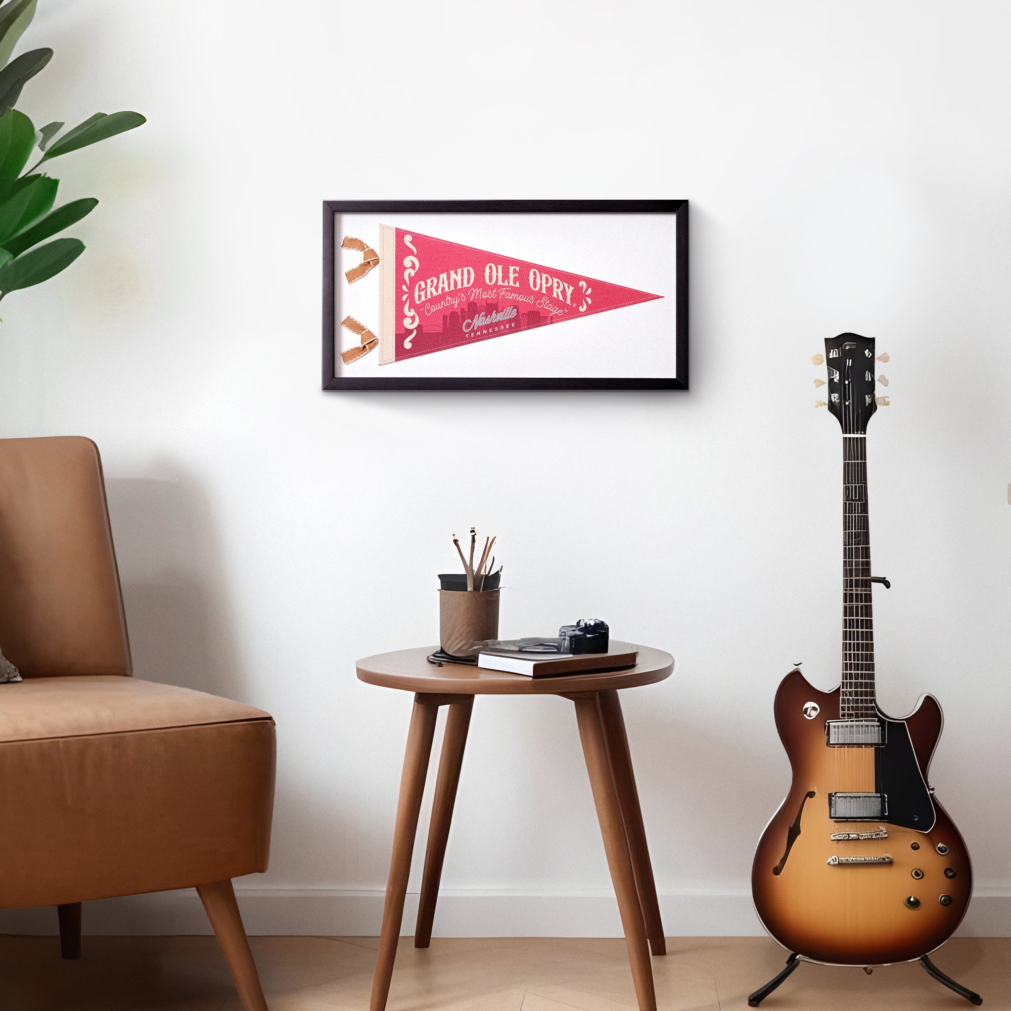 Grand Ole Opry Printed Linen Pennant in Shadowbox Frame