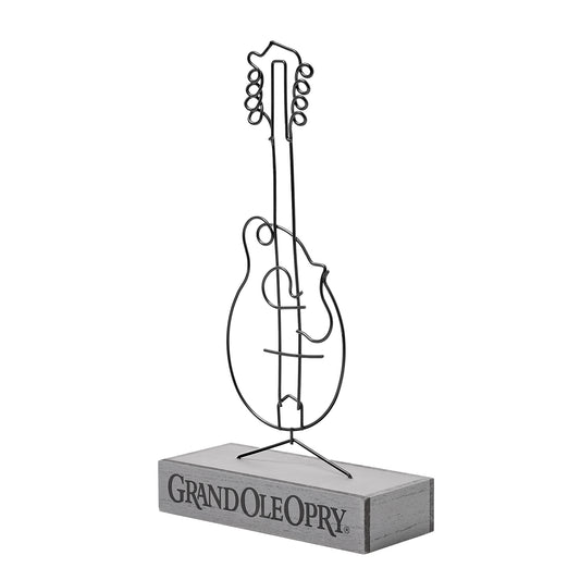 Grand Ole Opry Wire Guitar Tabletop Sculpture with Wooden Base