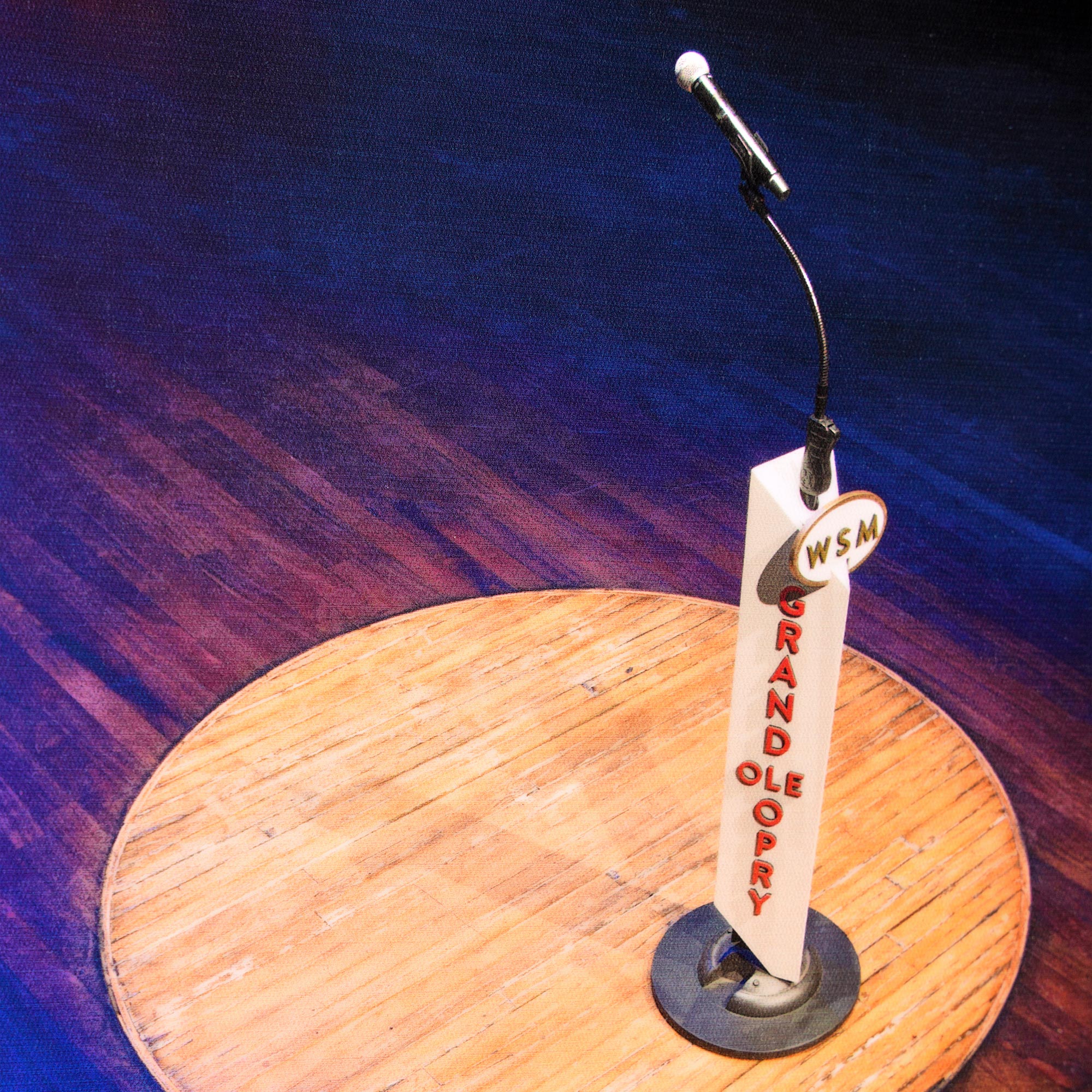 Grand Ole Opry WSM Microphone Stand Lacquered Canvas Print