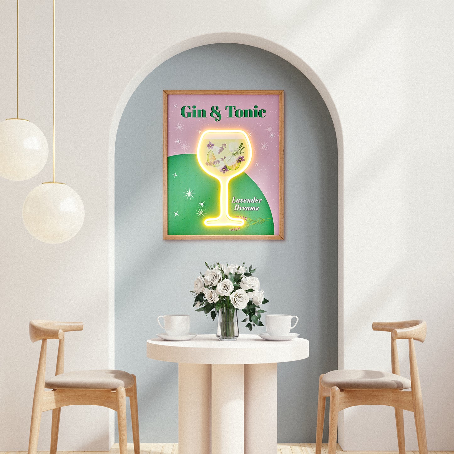 Tipsy Gin & Tonic Framed LED Lavender Dreams Wall Decor