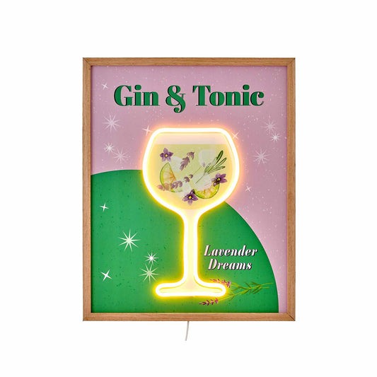 Tipsy Gin & Tonic Framed LED Lavender Dreams Wall Decor