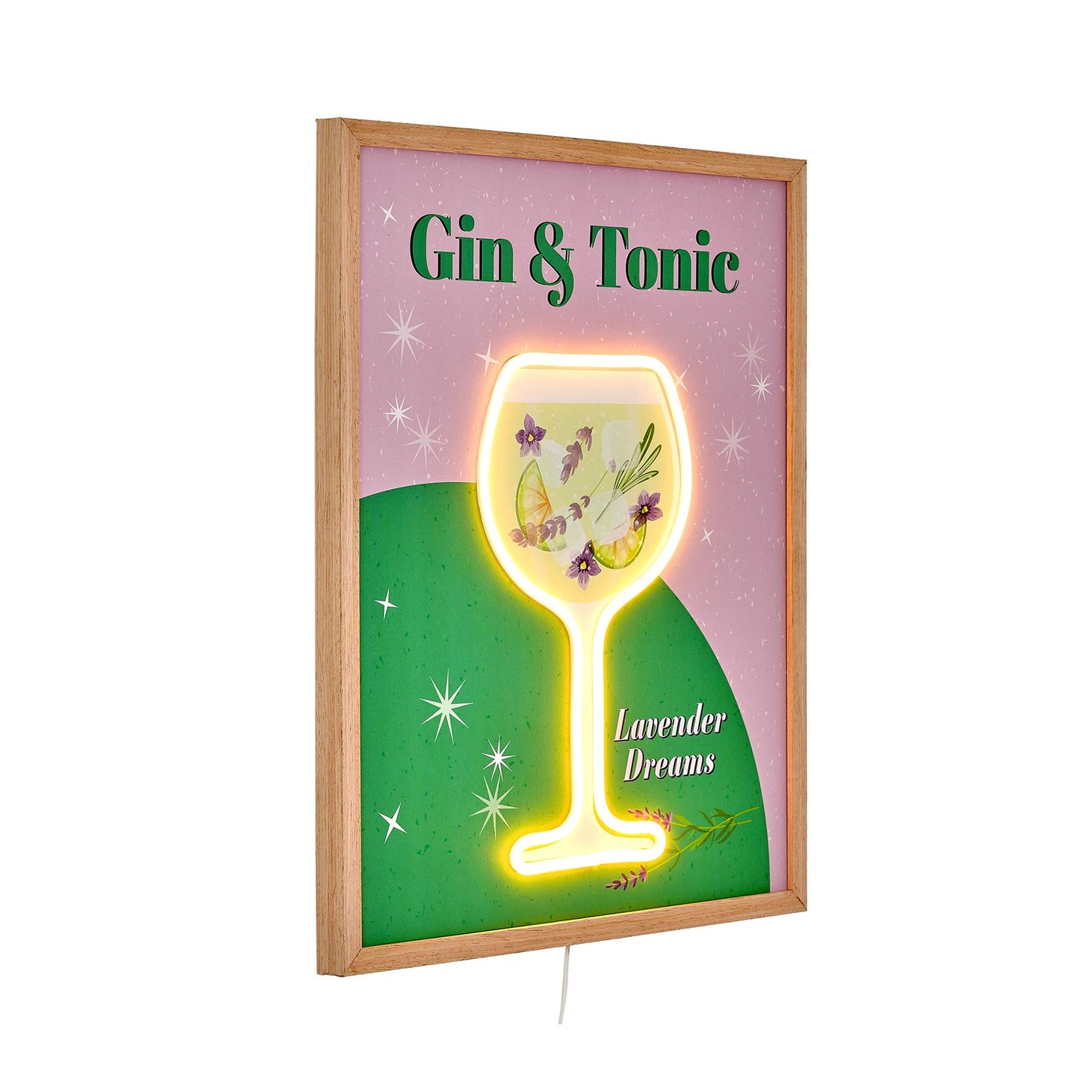 Tipsy Gin & Tonic Framed LED Lavender Dreams Wall Decor