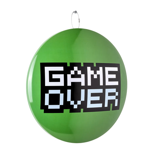 Game Over Domed Metal Sign Round Dome Metal Sign - 15"