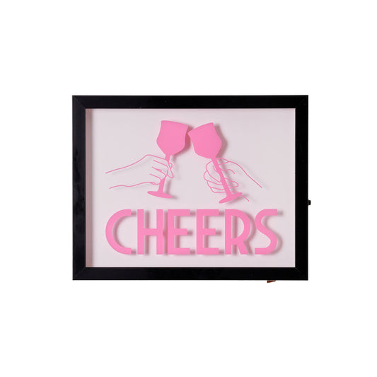 Tipsy Printed Cheers LED Light Box Wall Sign - 14" x 11" x 1.6"