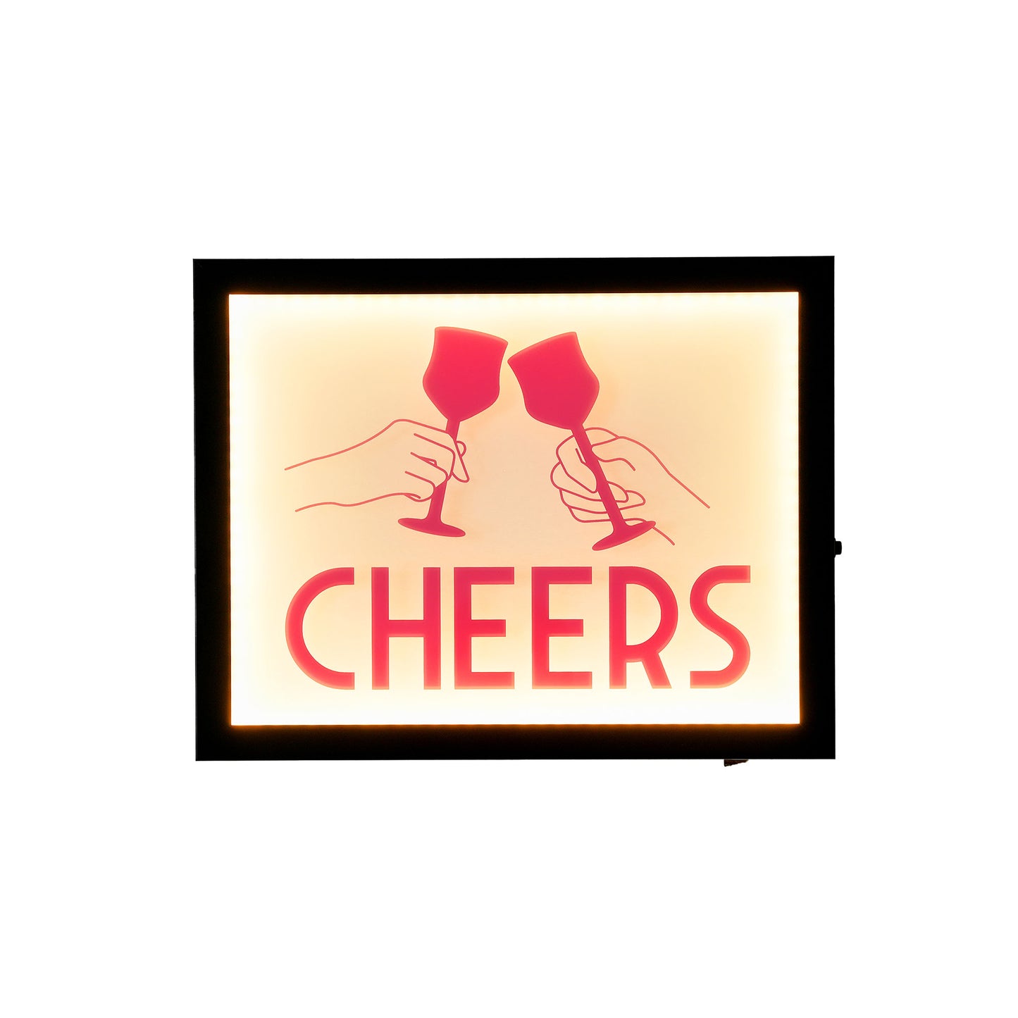 Tipsy Printed Cheers LED Light Box Wall Sign - 14" x 11" x 1.6"