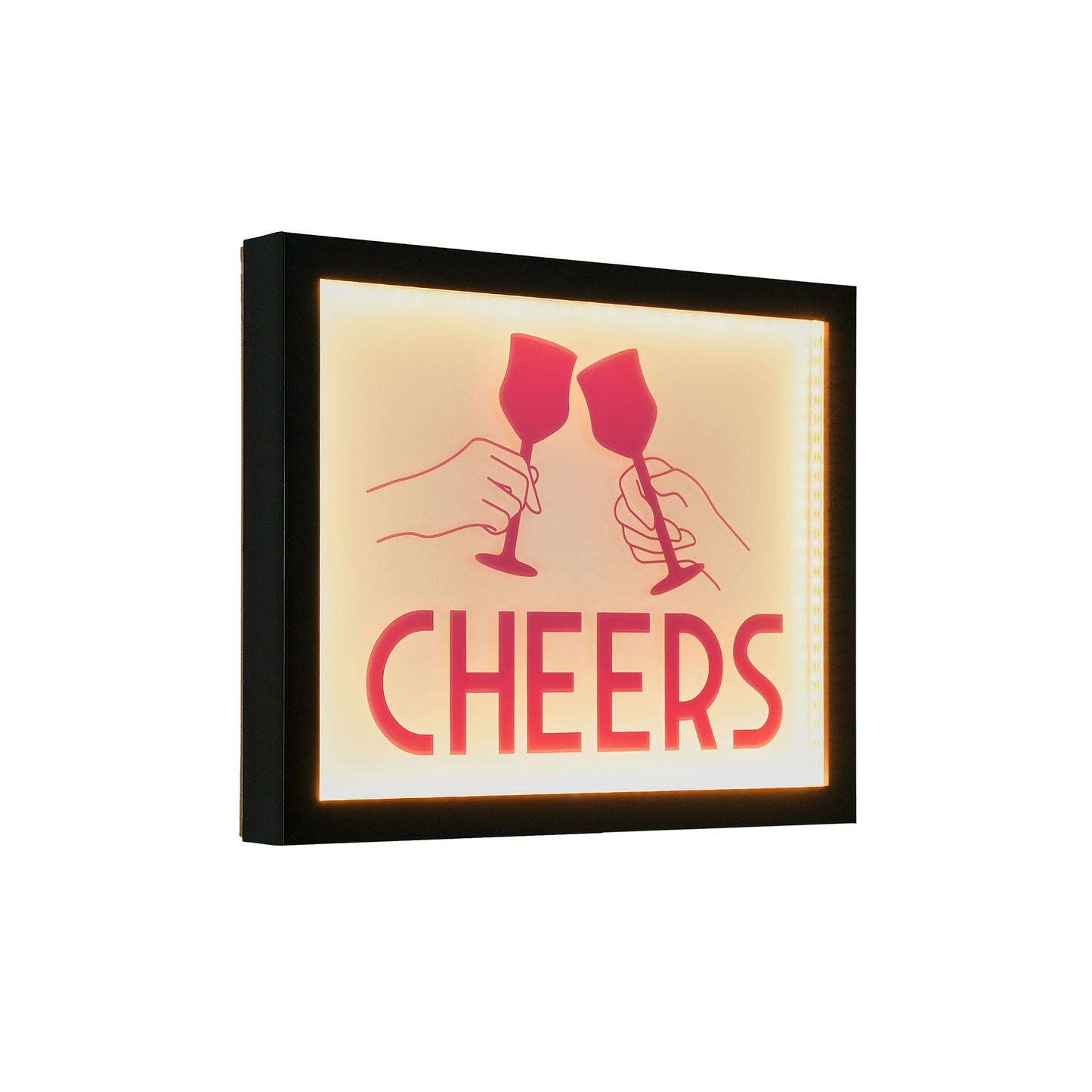 Tipsy Printed Cheers LED Light Box Wall Sign - 14" x 11" x 1.6"