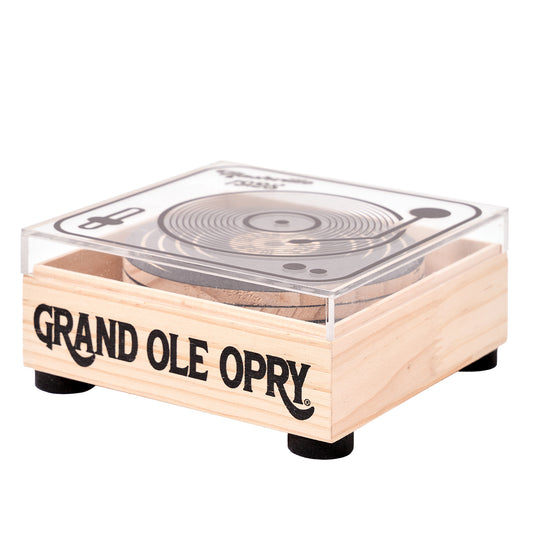 Grand Ole Opry Nashville 1925 Vinyl Record Wooden Coaster Set