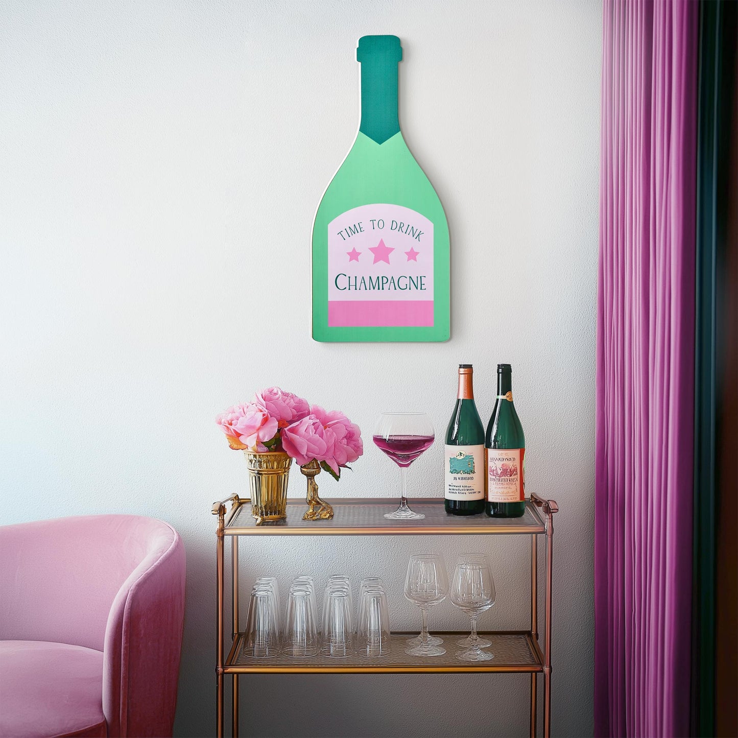 Tipsy Champagne Wall Plaque