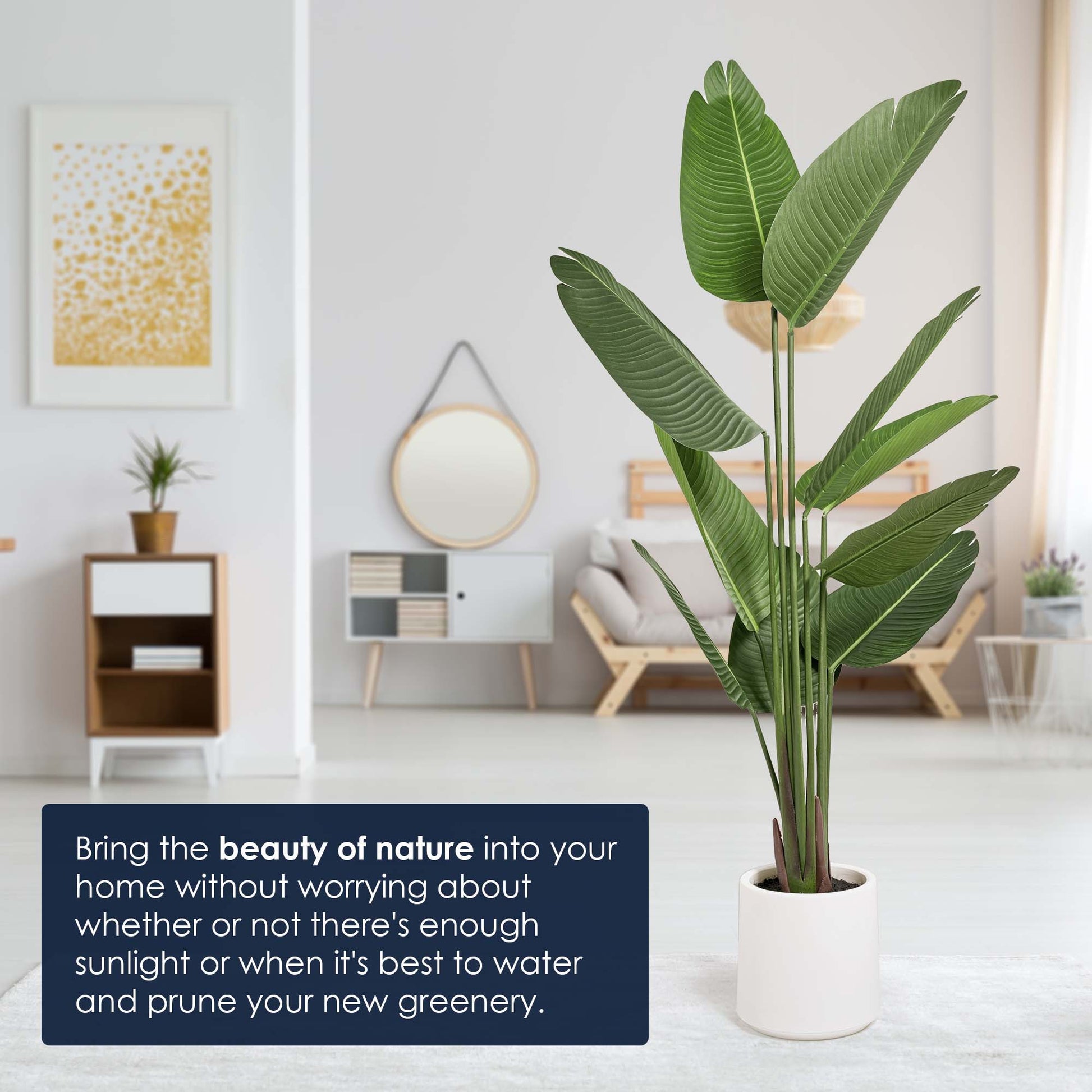 best artificial palm plants Realistic Artificial Palm Tree Faux Plant in a White Pot for Indoor Living Room or Office - 60"