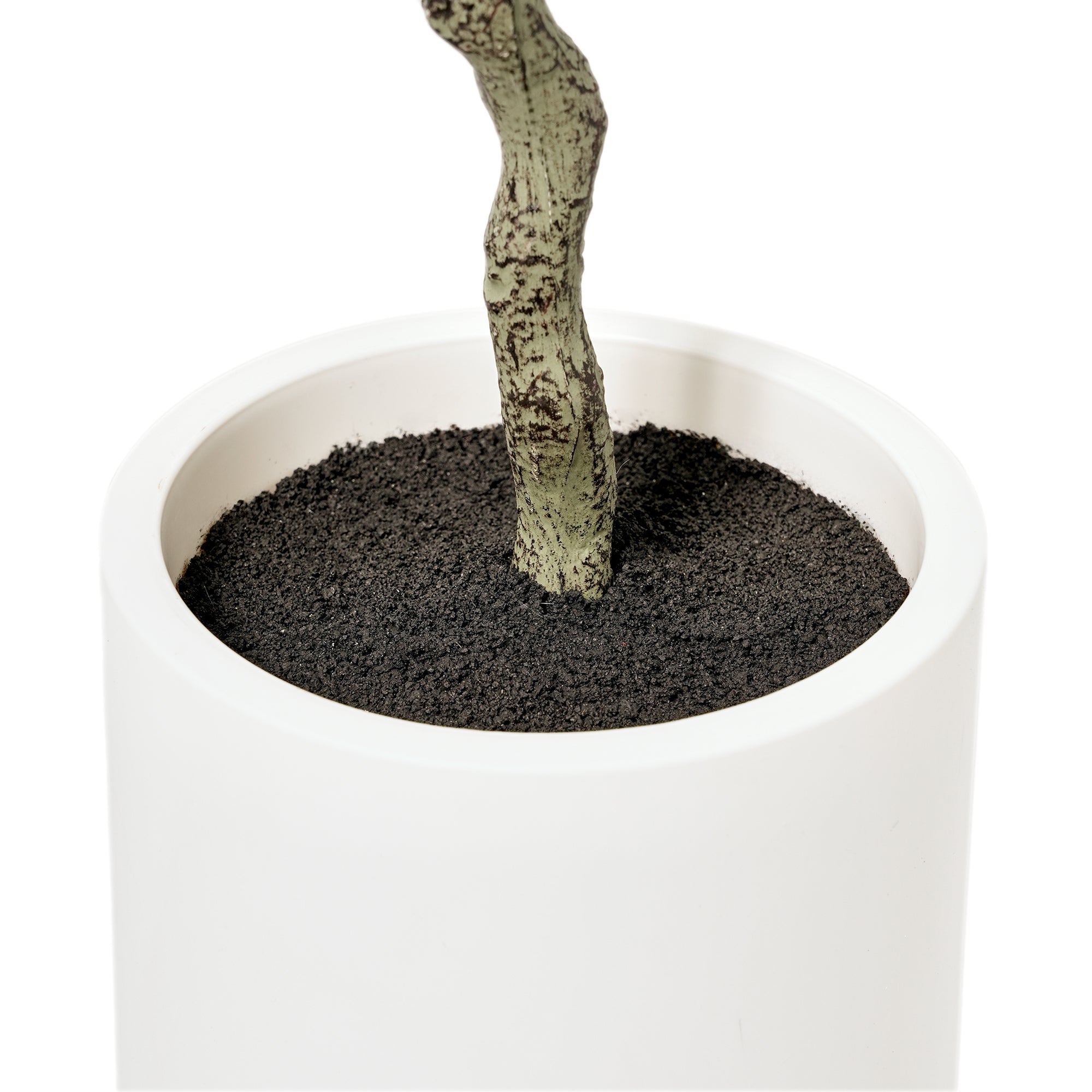 Realistic Artificial Lemon Tree Faux Plant in a White Pot for Indoor Living Room or Office - 60