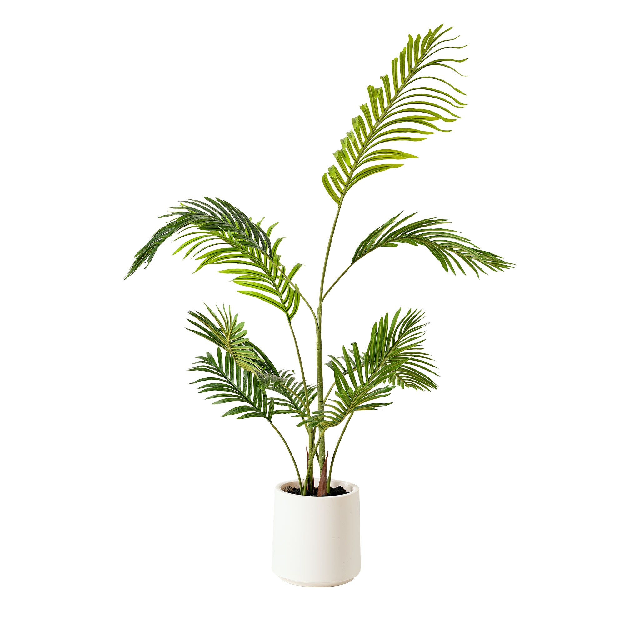 Realistic Artificial Palm Tree in a White Pot Faux Plant - 48