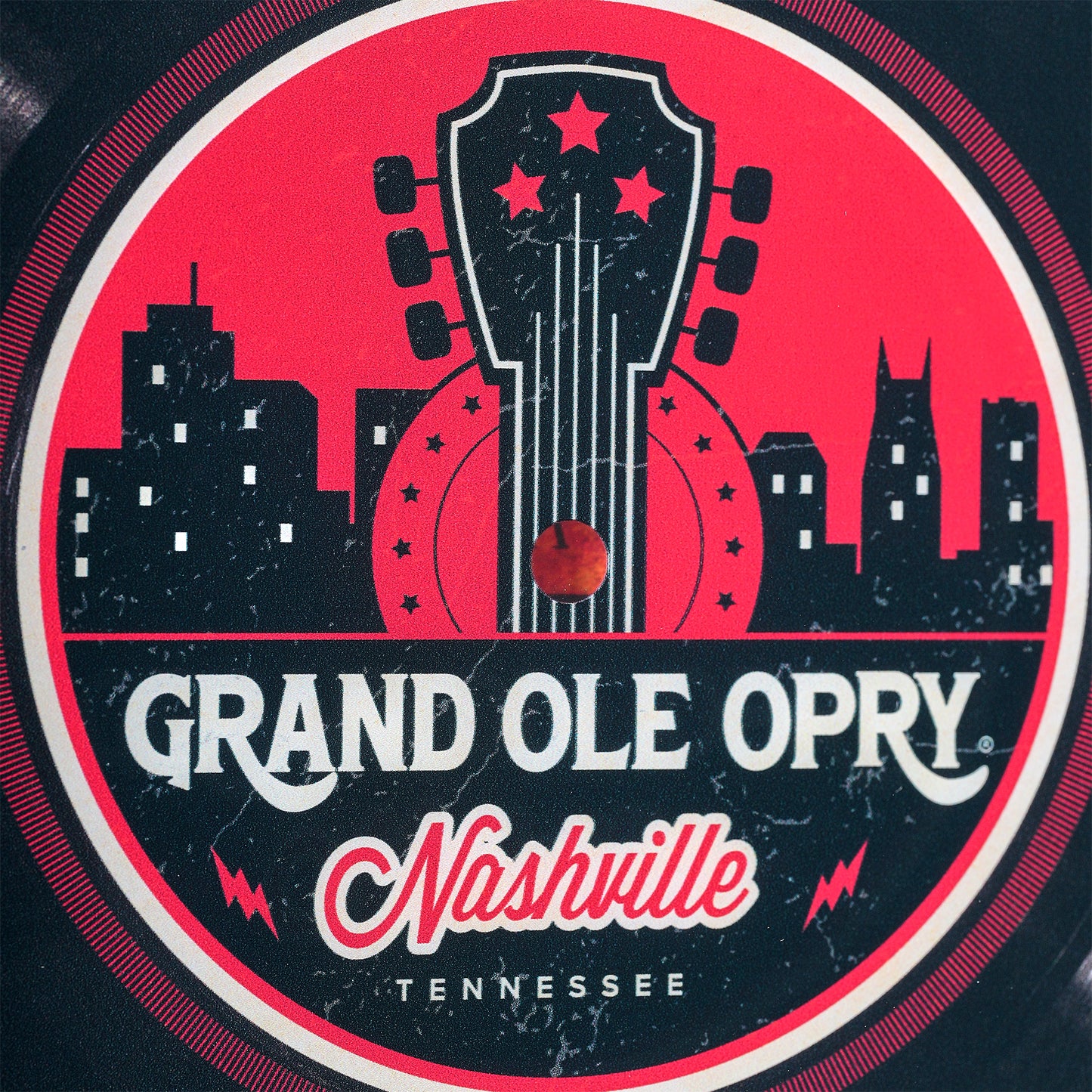 Grand Ole Opry Tickets Themed Printed Vinyl Record in Shadowbox Frame - 14" x 14"