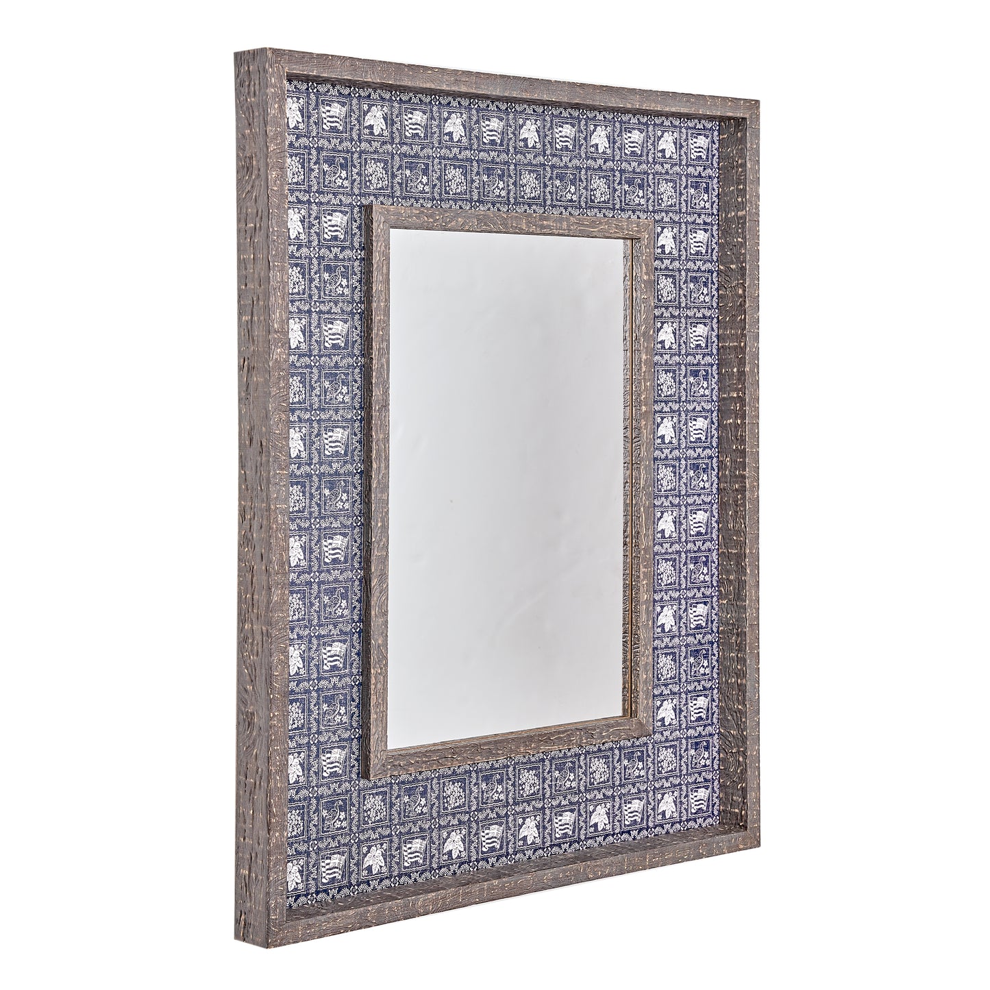 American Art Decor Reyn Spooner Navy Lahaina Sailor Double Frame Mirror w/Lacquer - 22" x 28"