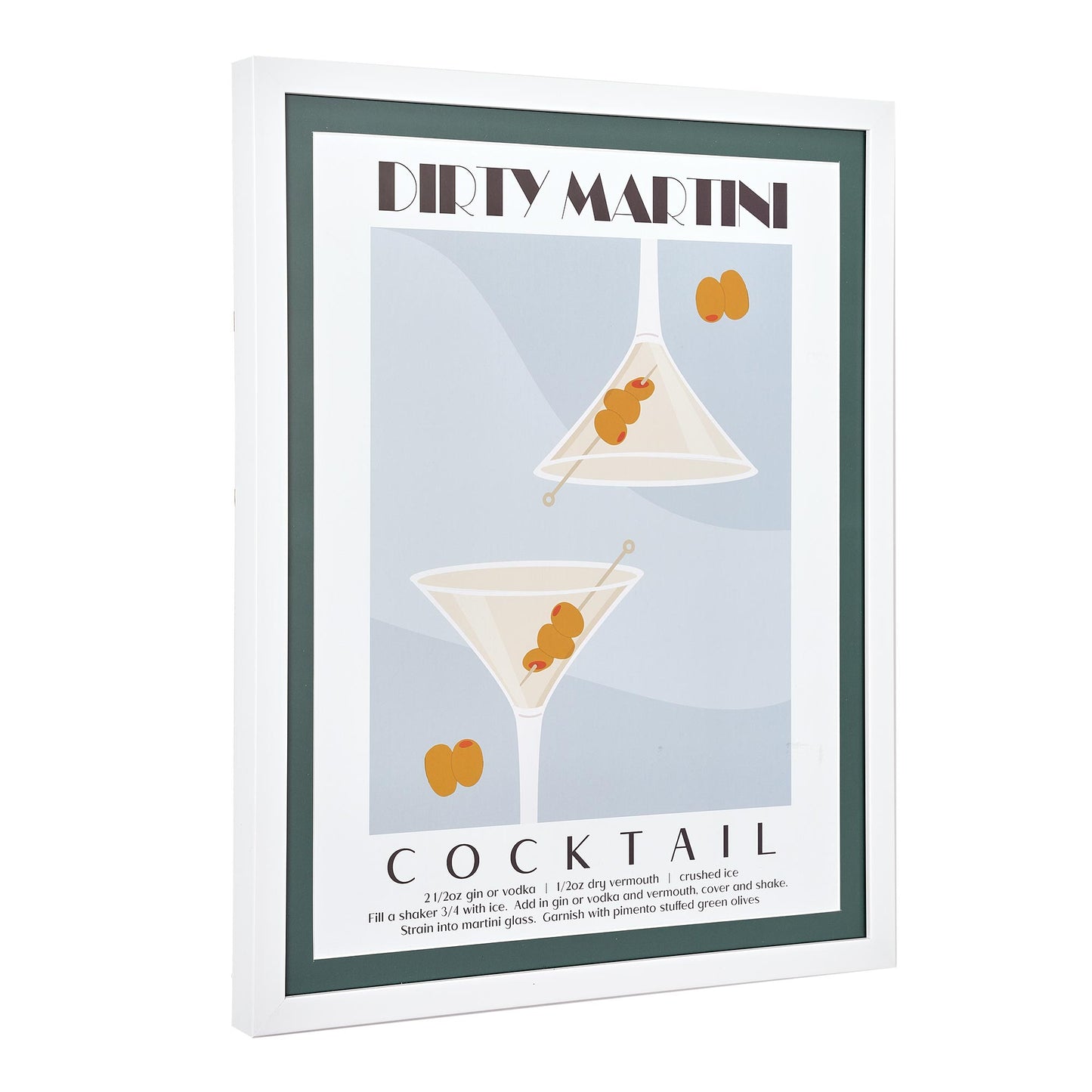 Tipsy Framed Dirty Martini Cocktail Poster