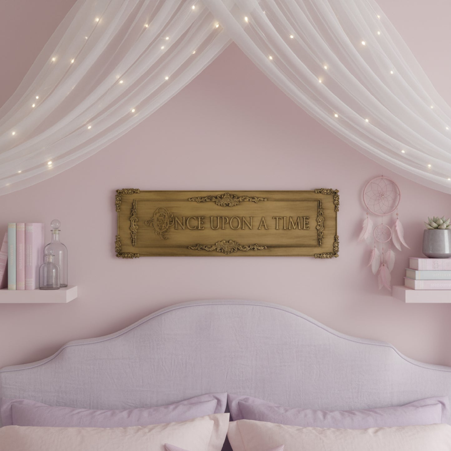 Once Upon A Time Gold Metal Wall Decor - 9" x 30"