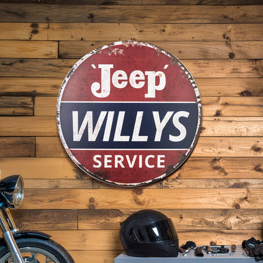 Jeeps Willy's Metal Sign 30" - Vintage Wall Art Classic Home Decor
