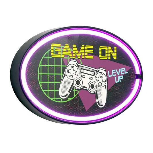 Game On Oval Neon Rope Bar Sign - 16"