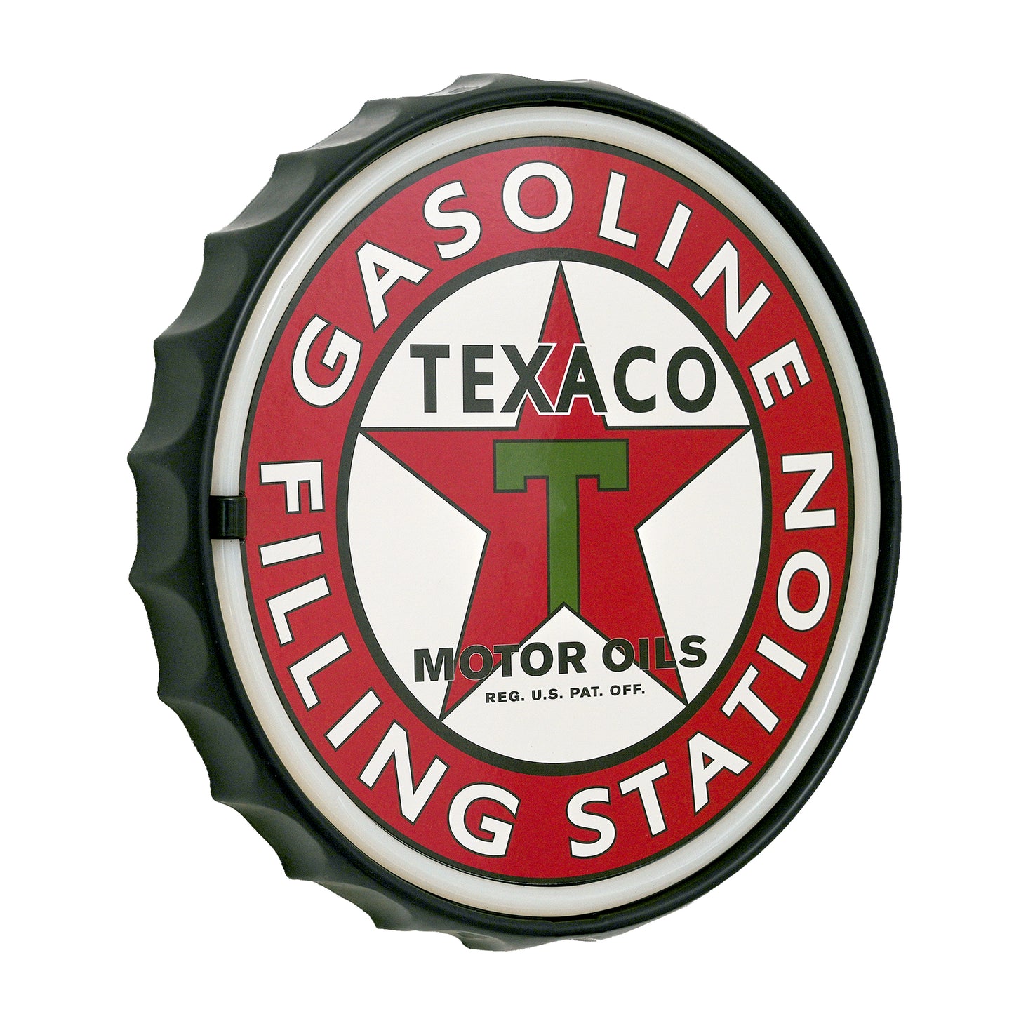 Texaco Gasoline Filling Station Round Neon Rope Bar Sign - 12"