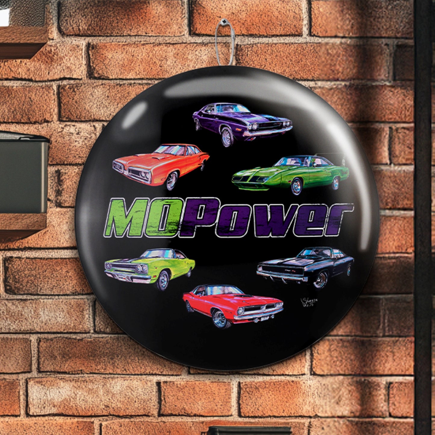 MOPOWER Metal Wall Art Sign 15" - Classic Car Wall Decor