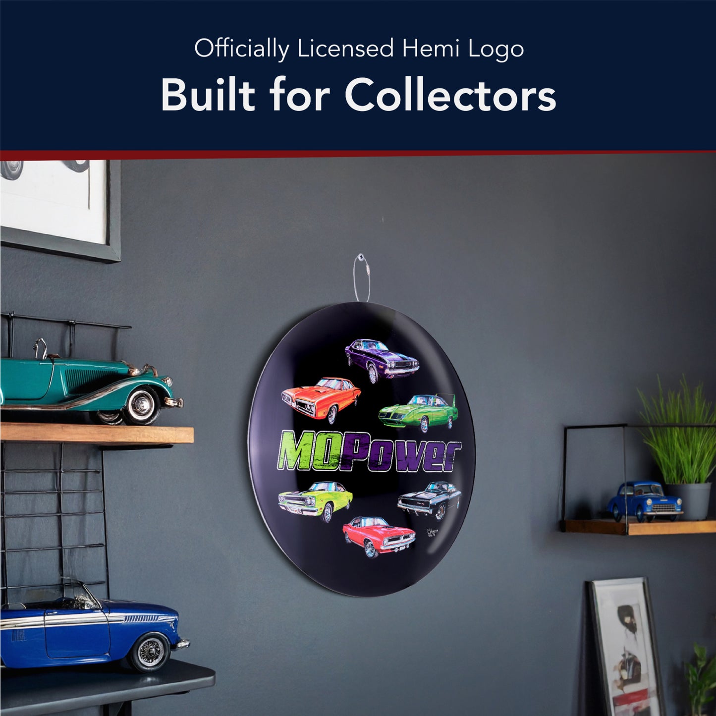 MOPOWER Metal Wall Art Sign 15" - Classic Car Wall Decor