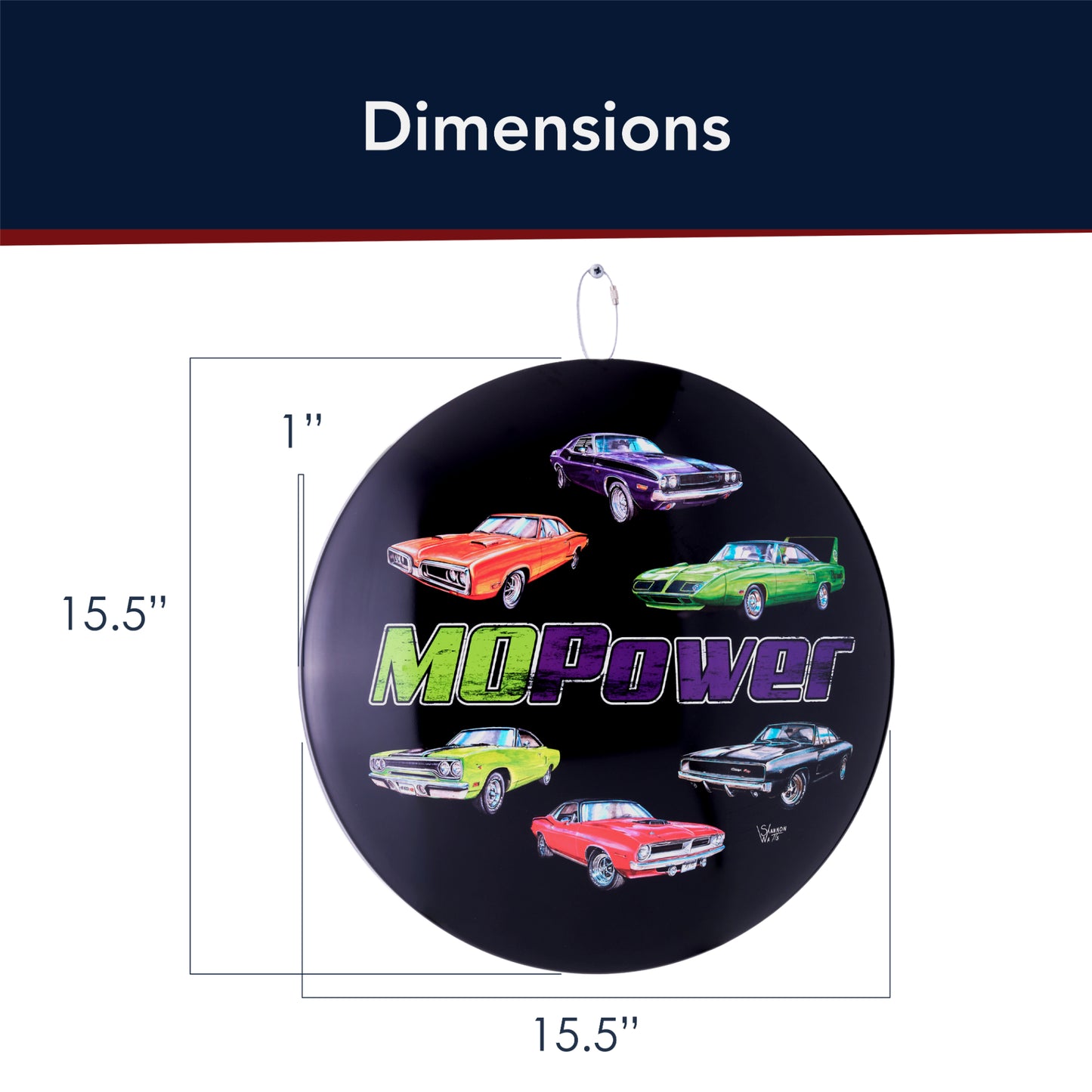 MOPOWER Metal Wall Art Sign 15" - Classic Car Wall Decor