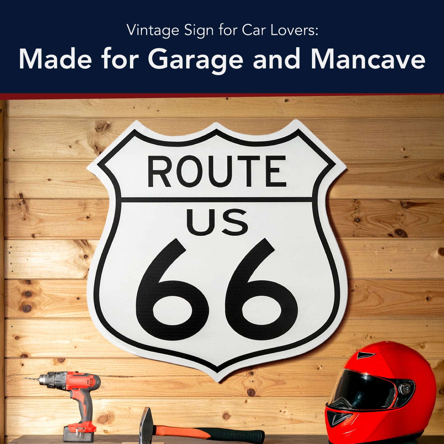 Route 66 Metal Sign 30" - Vintage Wall Art for Classic Home Decor
