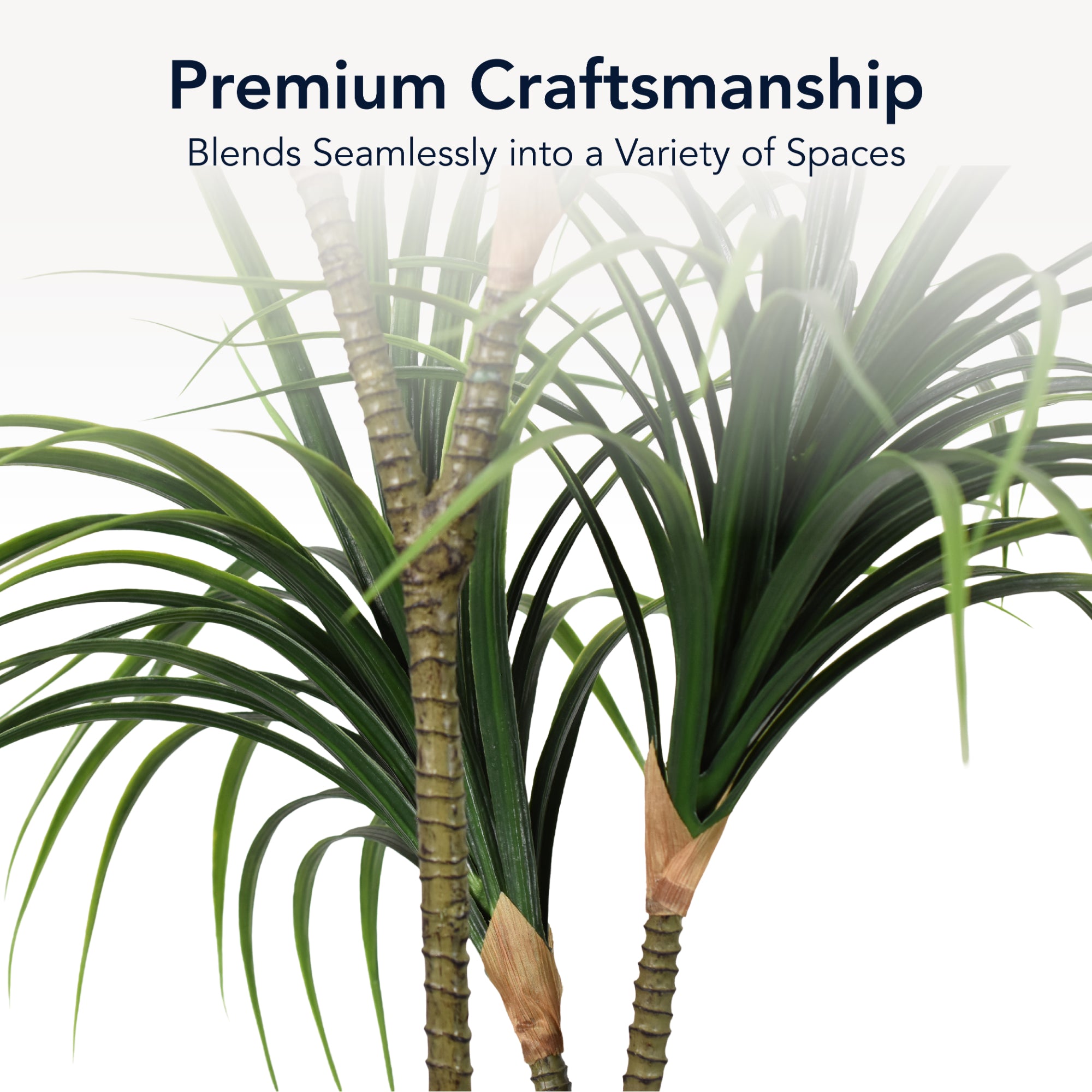 Artificial Dragon Tree in Cement Pot Faux Plant for Home or Office - 60