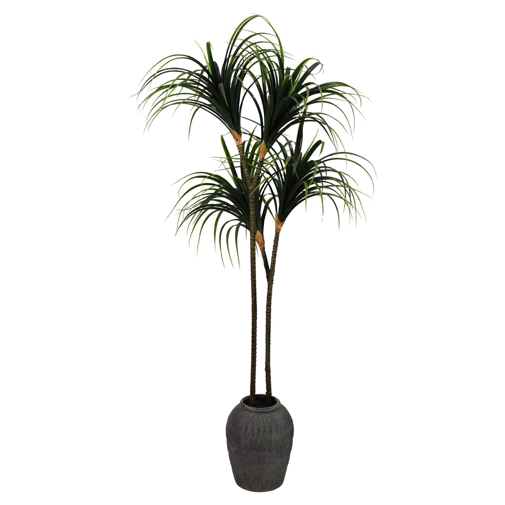 Artificial Dragon Tree in Cement Pot Faux Plant for Home or Office - 60