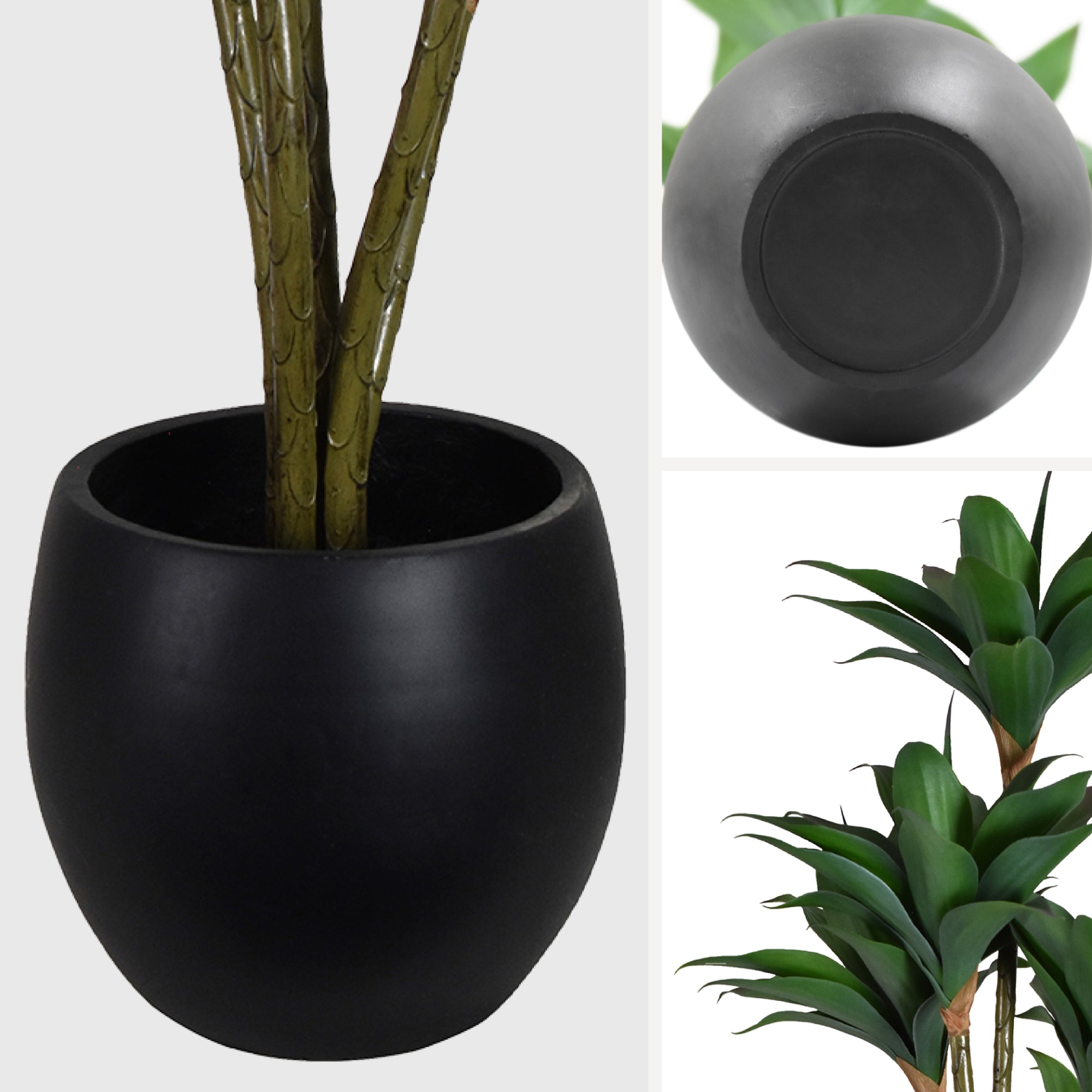 Artificial Crown Orchid Tree in Cement Pot Faux Plant for Home or Office - 48