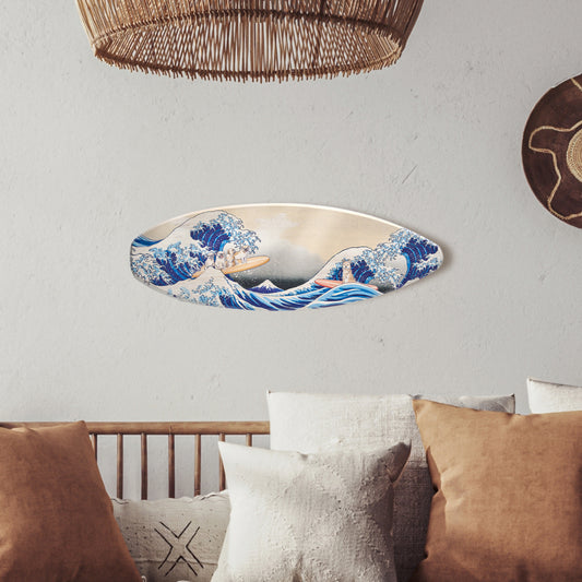 Surfboard - Pug & Shiba Inu Wall Art - The Great Wave Beach Decor