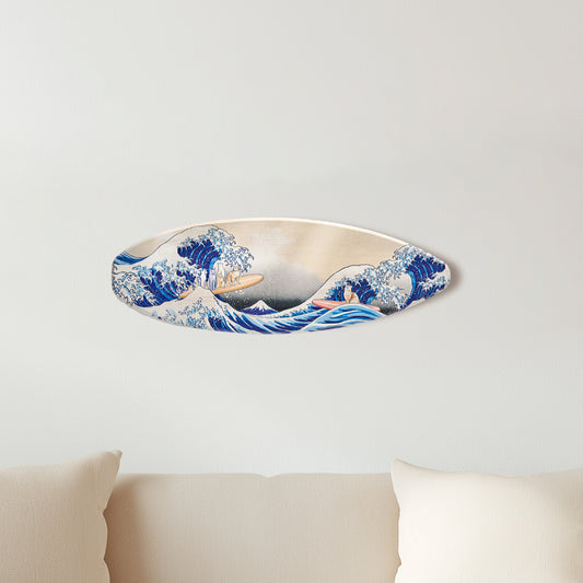 Surfboard - Tabby Cats Wall Art - The Great Wave Beach Decor