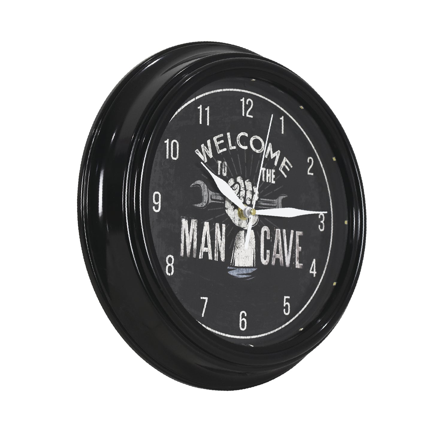 Welcome to the Man Cave LED Wall Clock - Mechanic Decor 12"