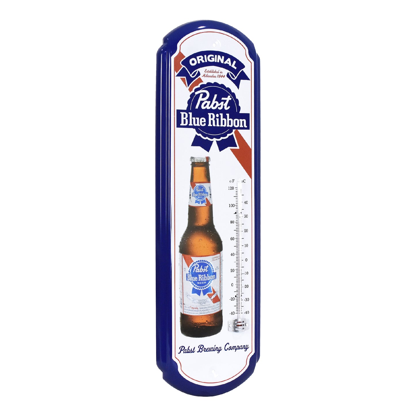 Pabst Blue Ribbon Vintage Thermometer - Indoor/Outdoor Retro Sign