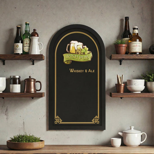 Irish Pub Whiskey & Ale Chalkboard Wall Decor Bar Sign