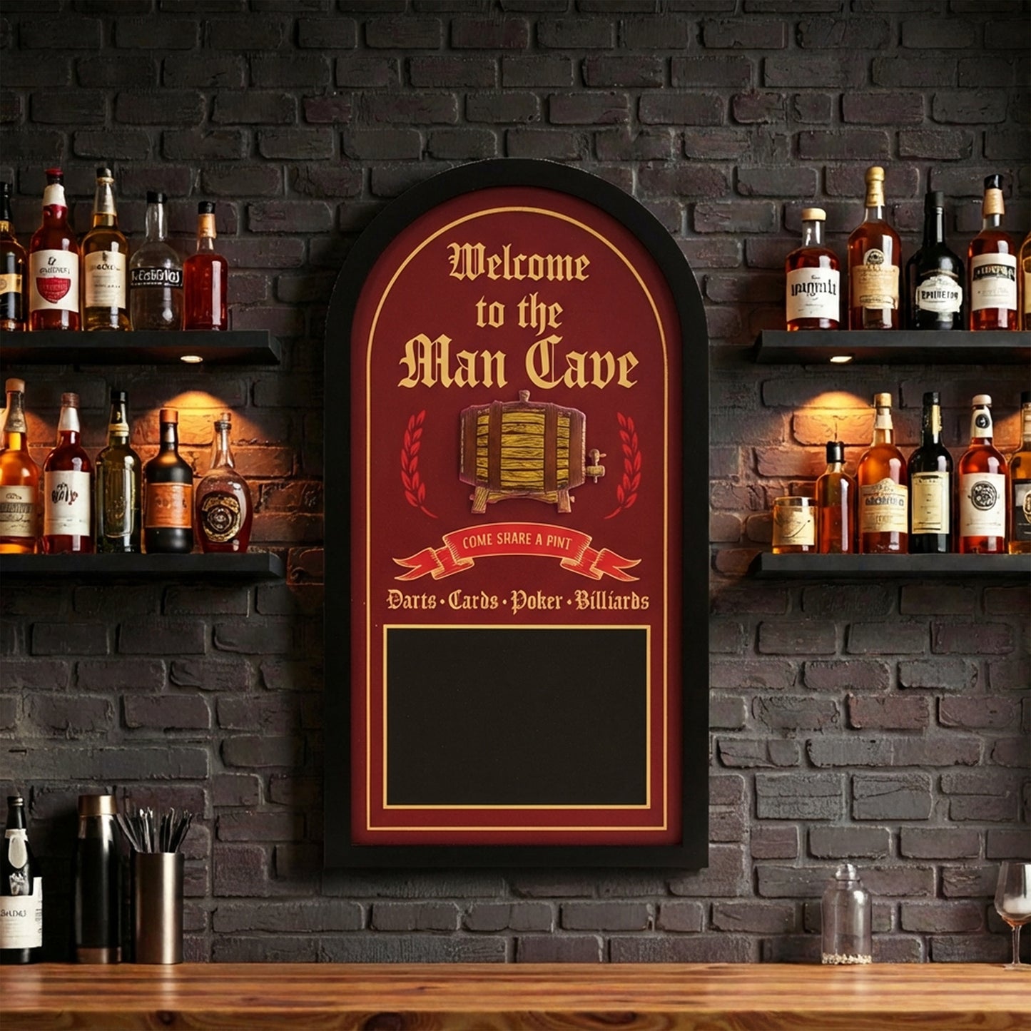 Welcome to the Man Cave Chalkboard Wall Decor Bar Sign