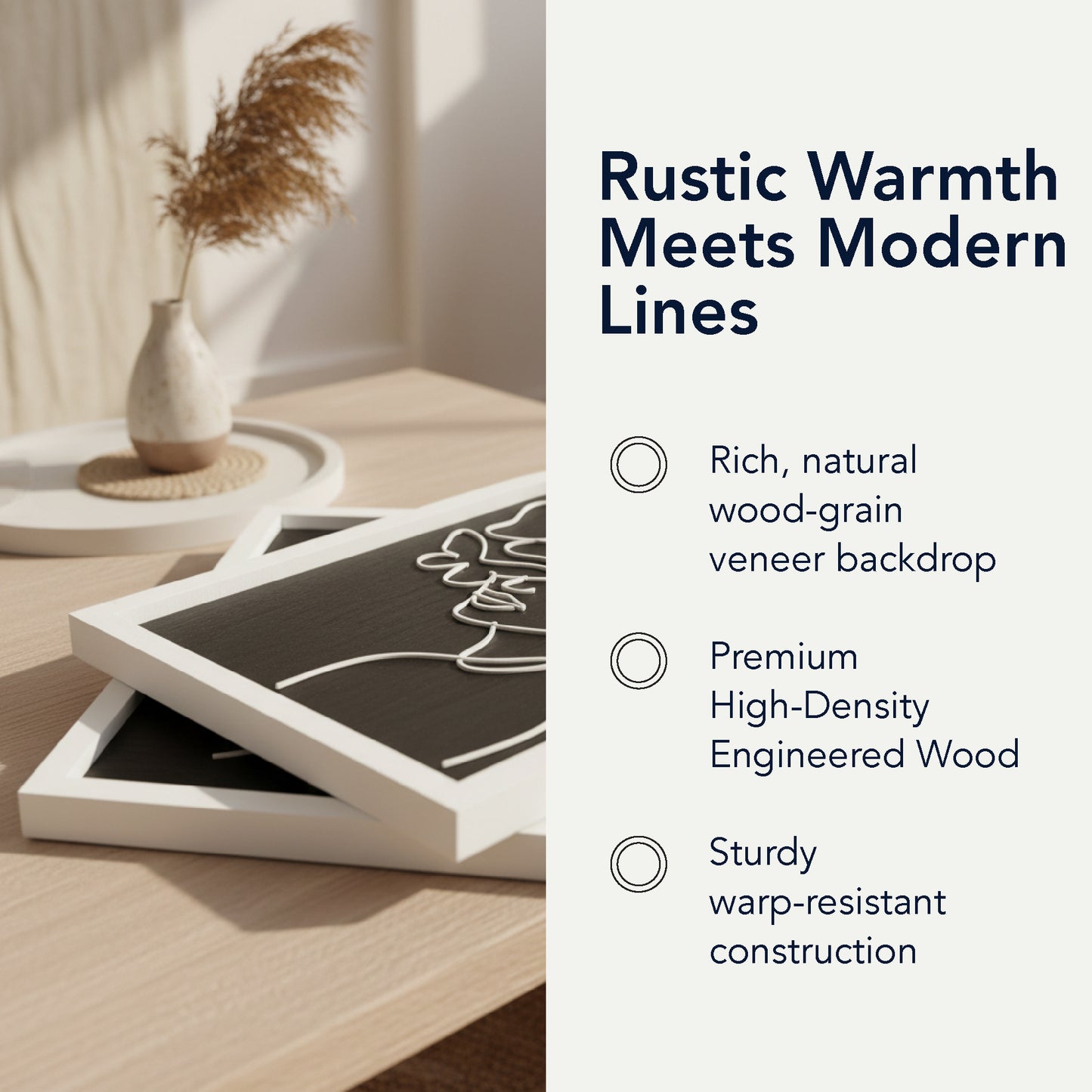 white arched framed metal wire women with bouquet wall art set of two with natural veneer background, minimalist line art decorative wall sculpture