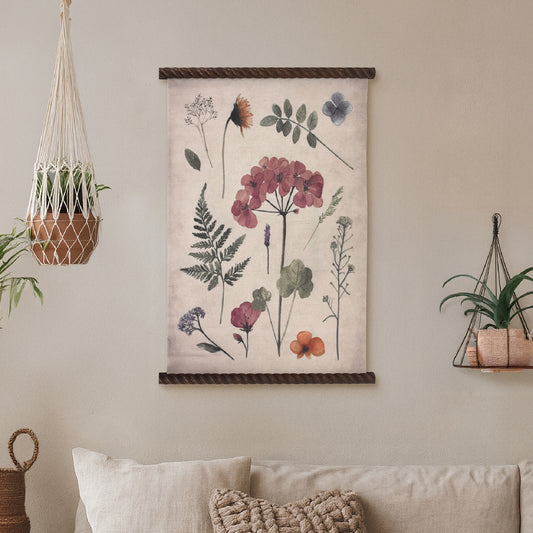 Spindle Tapestry Spring Floral2 Wall Art - Boho Botanical Decor