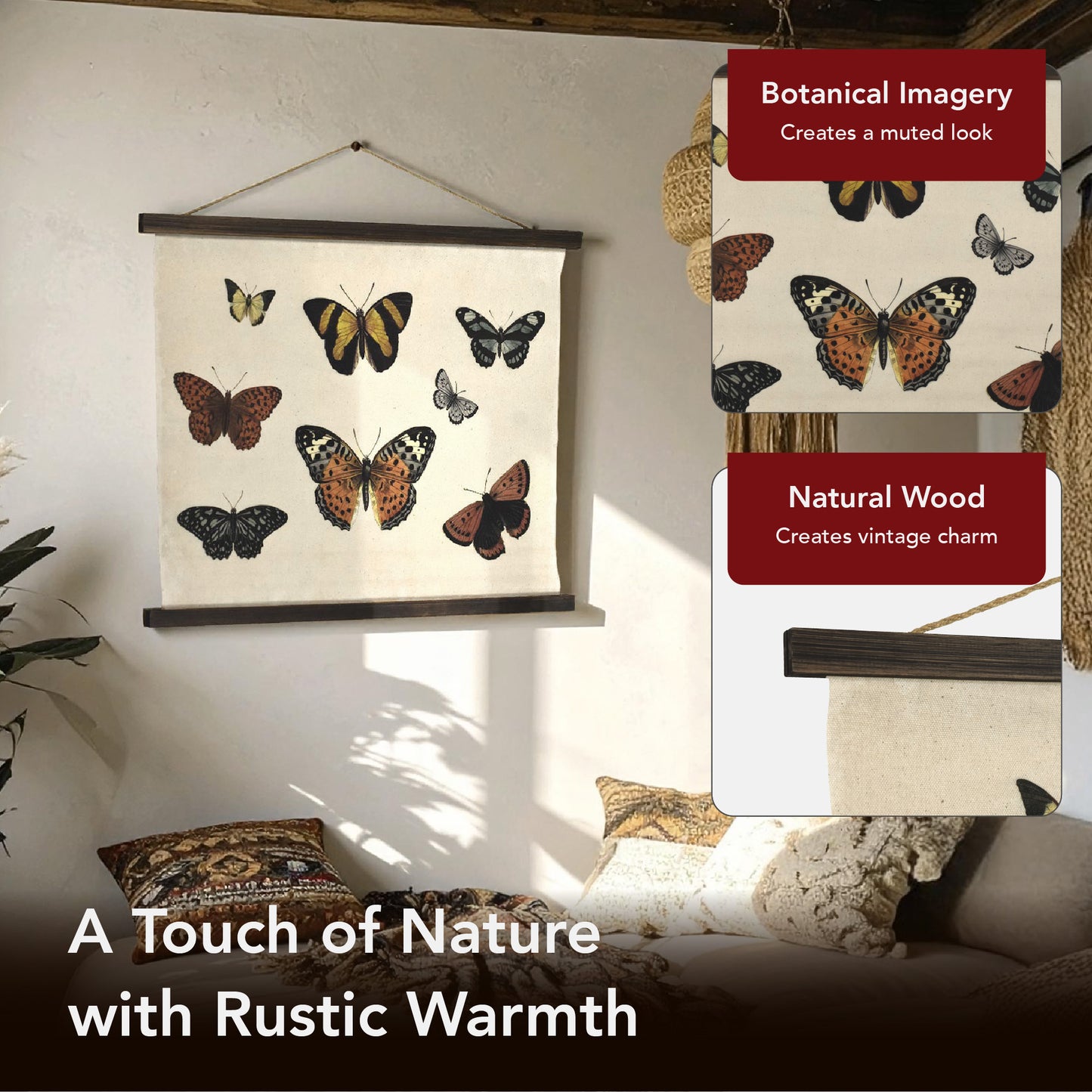 Butterflies Collage Tapestry Wall Art by Heather Myers