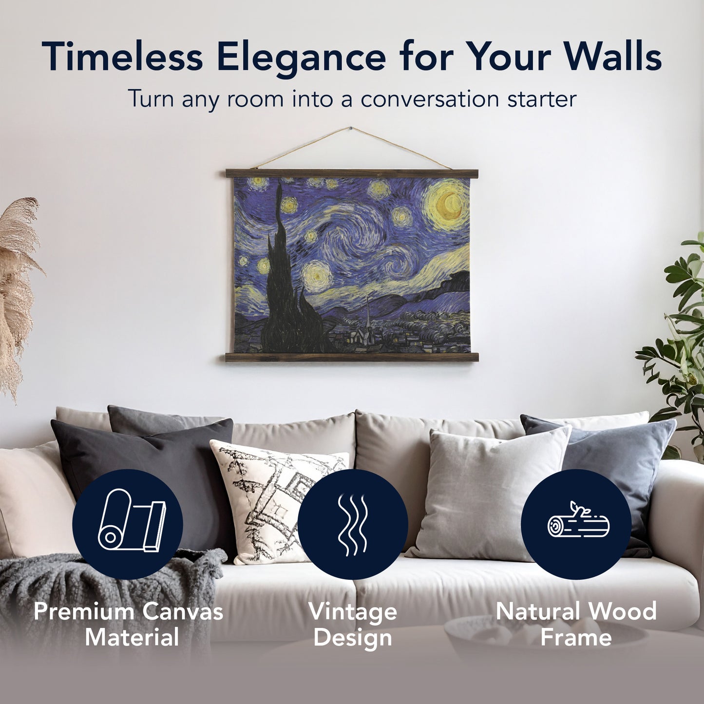 The Starry Night Over the Rhone Tapestry Wall Art - Van Gogh