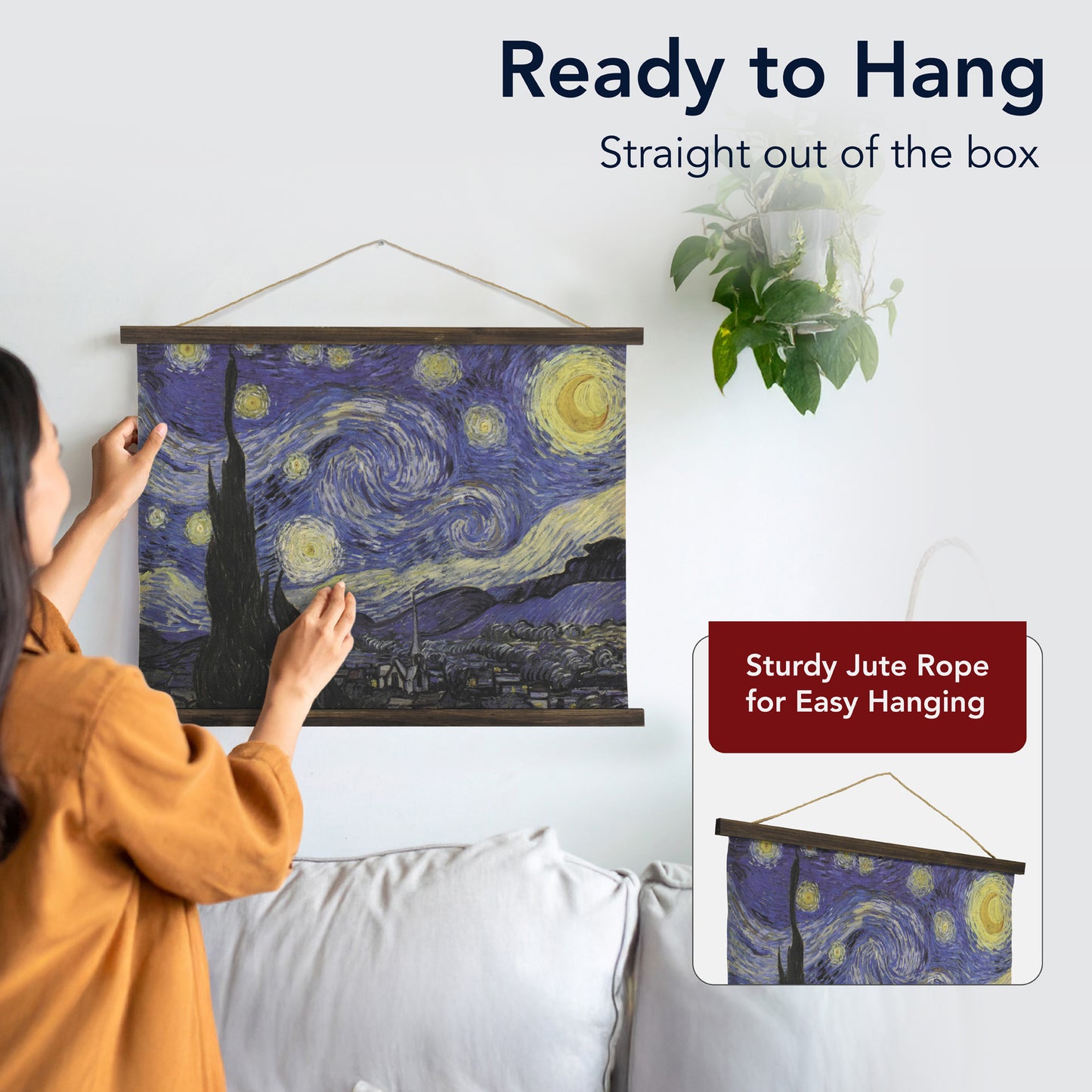 The Starry Night Over the Rhone Tapestry Wall Art - Van Gogh